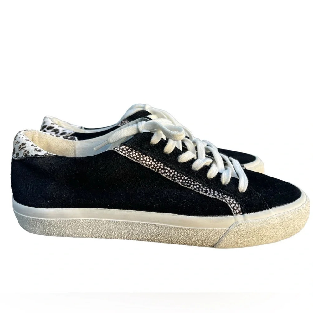 Madewell sidewalk sneakers. Black with leopard print accents. Size 7.5